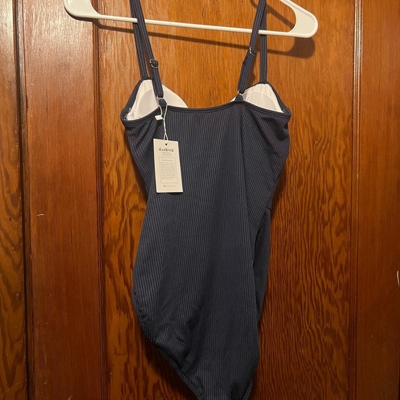 Eomenie Women's Blue One-Piece Bathing Suit Size Medium Cut Outs NEW - Picture 4 of 8